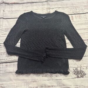 American Eagle Outfitters Black Ribbed Long Sleeve thin sweater